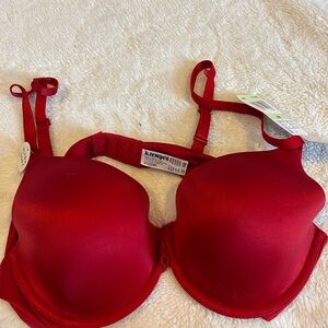 Vibrant Red T-Shirt Bra with Molded Cups